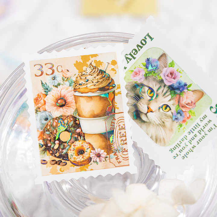 30pieces/pack PET Sticker Square Inch Color Paper Series Shell Light