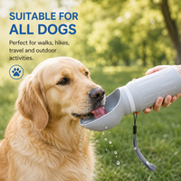 Gourde pour chien 620 ml, anti-fuite, à ouverture rapide par bouton-poussoir, pour chiens et chats, voyage, extérieur, portable