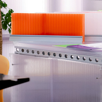Panneau en polycarbonate alvéolaire à motif étoile diamantée, 40-60 mm, anti-UV, pour rideaux, avec système de fixation rapide, pour approvisionnement en gros