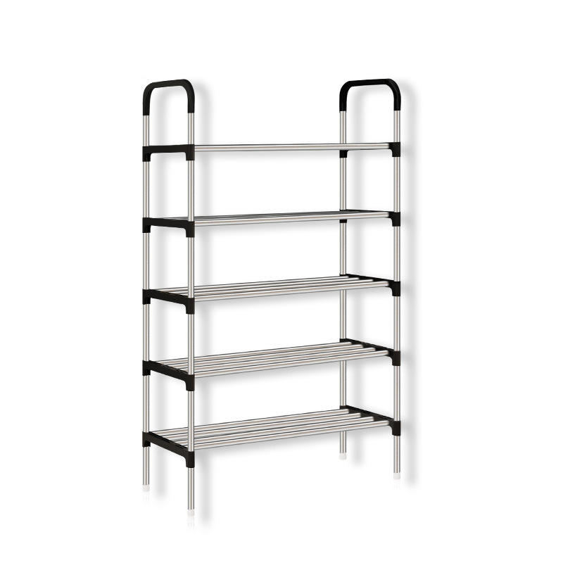 Wall Mounted Galvanized Pipe Shoe Rack Steel Tube Shoe Rack 5-Tier