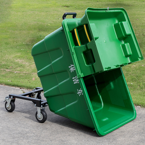 400 लीटर कचरा ट्रॉली हरी हरी हरी हरी हरी-भरी हुई डंपिंग कार्ट आउटडोर स्क्वायर प्लाजा सार्वजनिक अपशिष्ट बिन कचरा बिन ट्रॉली - Product Image 4