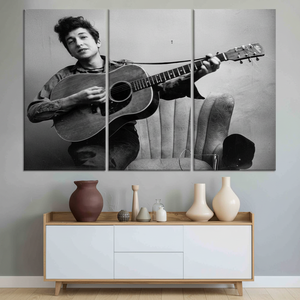 Impresión en lienzo de guitarra de Bob Dylan: arte de pared icónico, decoración moderna, JUEGO DE 3 LIEÑOS - Product Image 3