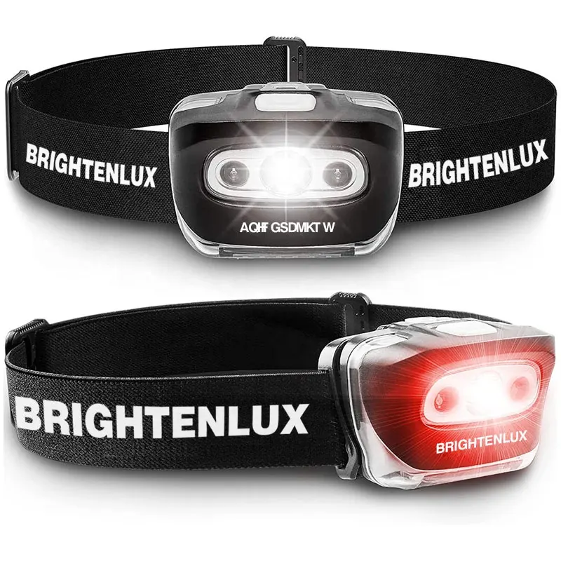 Brightenlux-Long Lasting High Power Camping LED Headlamp, 3 * AAA Battery, 200Lumen LED Head Torch Light for Running, Hot Sale