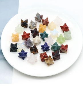 20mm Cristal Naturel Merkaba <span class=keywords><strong>Protection</strong></span> Sculpture Rose Quartz Étoile Pendentifs Charmes Méditation Énergie pour DIY Fabrication de Bijoux - Product Image 1