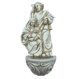 WeiVista Résine Ivoire Sainte Famille <span class=keywords><strong>Saint</strong></span> Joseph Marie et l'Enfant Jésus-Christ Fontaine d'eau Collection religieuse - Product Image 1