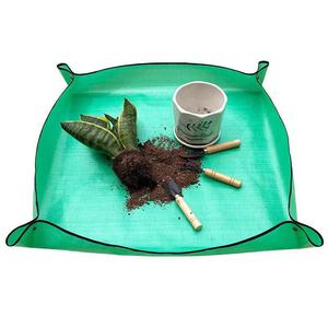 Tapis de jardinage imperméable 68 cm x 68 cm vert pour le changement de terre et le repotage des plantes, utilisation domestique et extérieure - Product Image 5