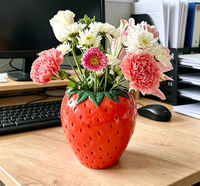 Pot de fleurs créatif en résine en forme de fraise, pot à succulentes, vase de jardin pour la décoration extérieure de balcon