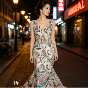 <span class=keywords><strong>Tela</strong></span> de Tul Transparente con Lentejuelas Multicapa y Apliques <span class=keywords><strong>3D</strong></span> de Arte Fluido Abstracto Vertical <span class=keywords><strong>para</strong></span> Vestidos de Lujo y Cheongsam Chino - Product Image 2