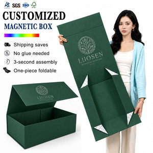 Boîtes rigides de luxe avec fermeture magnétique, emballage personnalisé, boîte pliable pour foulards, vêtements, parfums, perruques - Product Image 1
