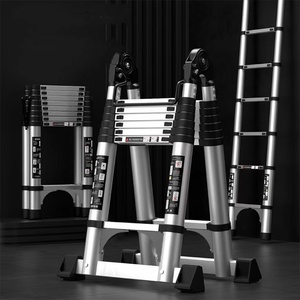 <span class=keywords><strong>Escalera</strong></span> Plegable <span class=keywords><strong>Telescópica</strong></span> Multifuncional Moderna de Aleación de Aluminio Reforzada, <span class=keywords><strong>4</strong></span> Peldaños, Capacidad de Carga de 150 kg, para el Hogar - Product Image 2