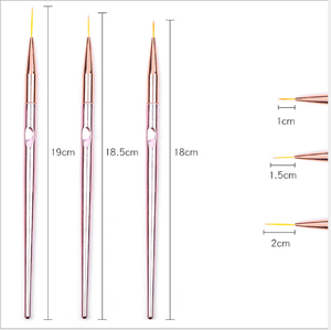 Rose Gold <b>Nail</b> Art Liner Brush Flat Nylon Hair Acrylic UV Gel Drawing Painting <b>Extension</b> Builder Tool for Manicure <b>Nail</b> Design - Product Image 3