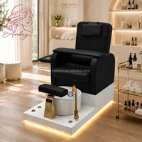 Chaise de pédicure de luxe moderne avec armoire de rangement, station de soin des pieds électrique pour salon de beauté et de manucure