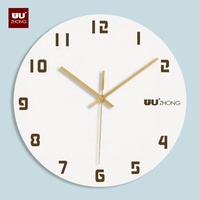 Horloge murale de bureau moderne, grande, avec cadran blanc, pour la décoration de salle de conférence, impression de logo personnalisée, chiffres bruns silencieux, lecture facile, maintenant disponible