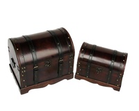Style Antique Décoration de La Maison Europe Pin Bois Contreplaqué Pirate Coffre Au Trésor Vintage En Bois Bijoux Boîte De Rangement