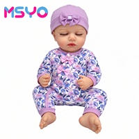 Boneka Bayi Reborn Vinyl MSYO 45cm Interaktif, Bisa Menangis, Tersenyum, Tidur, Suara Realistis untuk Anak-Anak