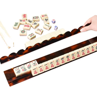 Règle de Mahjong en acrylique couleur écaille de tortue, support de Mahjong américain 2-en-1 avec tige magnétique et design ondulé