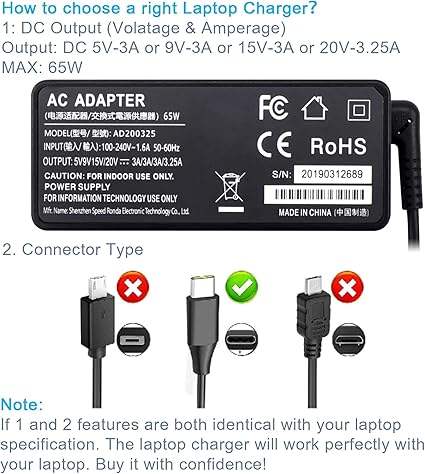 Nuovo Originale 65W 20V 3.25A USB Tipo-C ADLX65YCC3A Adattatore Per Computer Portatile AC Per Lenovo ThinkPad X1 Carbonio Caricatore Per Notebook Yoga - Foto 12