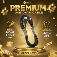 Cable USB a Mini B de 5 Pines en Ángulo Recto de 90 Grados (1m, 2m, 3m, 5m) para Carga y Datos de Cámara y GPS