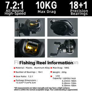 Carrete de pesca con cuerpo de metal, freno magnético de 12 velocidades, carrete de pesca universal para uso en todo tipo de agua - Product Image 4