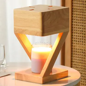 Solid Wood Lamp Body Electric Candle Warmer Lamp Wax Melt Lamps for Bedroom Hotel Night Lights