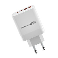 Chargeur GaN portable Maimi EU Travel Pd 65W, adaptateur de charge rapide pour ordinateur portable, multi-ports USB C, chargeurs de téléphone portable de type C