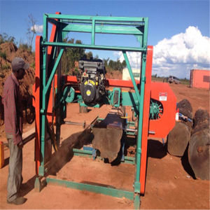 Scie horizontale Scierie industrielle portable Machine de découpe de dalles de bois de 60 pouces avec remorque - Product Image 3