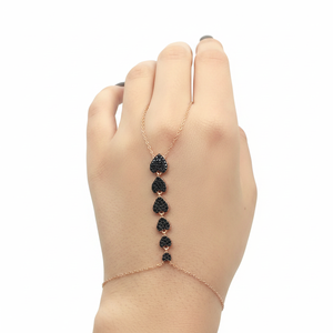 Oro rosa P. Guante de mano de Plata de Ley 925K, pulsera de mano de anillo de cadena de esclavo Sahmeran - Product Image 2
