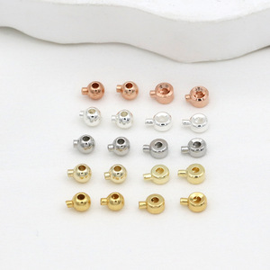 Round <b>Bracelet</b> Clasp 18K Gold Plated <b>Copper</b> DIY Jewelry Finding For <b>Bracelet</b> Making 11mm Flat End Cap Component - Product Image 1