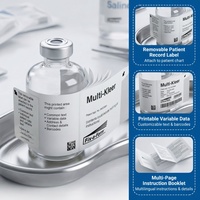 Etiquetas Personalizadas Multicapa Anti-Falsificación Impermeables para Folletos Farmacéuticos, para Viales de 10 ml, Papel PET de Grado Médico Extendido