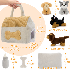 中国のおもちゃメーカー高品質居心地の良い犬の家と愛らしい子犬ぬいぐるみセットベビーシャワー就寝時のコンパニオンギフト - Product Image 4