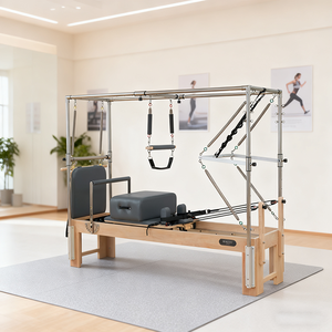 Pilates professionnel cinq-ensemble érable blanc chêne réformateur en bois Cadillac échelle baril <span class=keywords><strong>chaise</strong></span> Pilates réformateur avec trapèze - Product Image 3