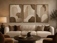 Peinture à l'huile abstraite moderne marron texturée 3D faite à la main sur mesure pour la décoration murale de la maison, idéale pour un salon élégant