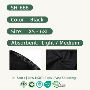 Bragas Menstruales Shanhao Listas para Enviar, Bragas de Cintura Alta con Encaje, a Prueba de Fugas, de Algodón Orgánico, Ropa Interior Posparto para Mujer - Product Image 2