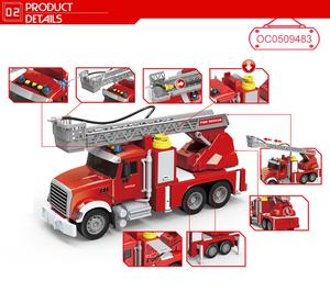 Camions de pompiers à friction en gros, jouets de modèle avec lumière et son - Product Image 3