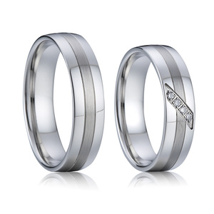 Juego de anillos de boda de pareja chapados en oro de 18K personalizados Ehering Anel Bague Anillos <span class=keywords><strong>Ringar</strong></span> Snubni Prsteny Trouwringen Anelli Jegygyuru - Product Image 3