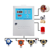 Pengontrol Detektor Kebocoran Gas Presisi Tinggi CAATM 4-20mA 4-Saluran Layar Digital Didukung Aplikasi Kontrol Alarm Strobo