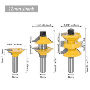 Lavie, jeu de 3 fraises à rainurer pour portes intérieures, tige de 12 mm/12,7 mm, fraises à rainurer en forme de ogee assorties, fraises en carbure de tungstène, ODM/OEM - Product Image 5