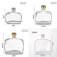 Bouteille en verre d'aromathérapie plate en gros Bouteille de diffuseur de roseau Bouteille parfumée