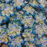 Appliques brodées en strass de cristal à coudre pour sacs, motif fleur, vente directe usine