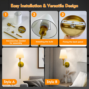 Appliques murales LED sans fil rechargeables, lampe en fer à piles avec ampoule à intensité variable et télécommande - Product Image 5