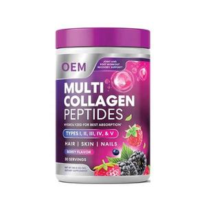 Colágeno en Polvo de Marca Privada OEM, Proteína de Colágeno Múltiple, Ácido Hialurónico, Vitamina C, Suplemento para el Crecimiento de la Piel y el Cabello - Product Image 1