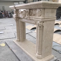 Cheminée en marbre PAIA STONE, insert moderne pour hôtel, avec télécommande, pierre personnalisée, beige antique