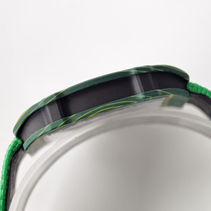 นาฬิกาข้อมือผู้ชายระดับพรีเมียม ตัวเรือนคาร์บอนไฟเบอร์สีเขียว โครโนกราฟ หน้าปัดโปร่งใส ระบบอัตโนมัติ สายผ้าสีเขียว นาฬิกาข้อมือสำหรับผู้บริหาร - Product Image 4