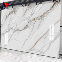 Panneau Mural PVC Marbre UV Moderne Brillant, Plaque Décorative en Plastique pour Fond TV Intérieur Maison 1220x2440mm*5mm