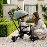 Tricycle enfant 8-en-1 pliable compact avec fonction poussoir parent, idéal pour l'éveil et la croissance – Fabrication OEM/ODM