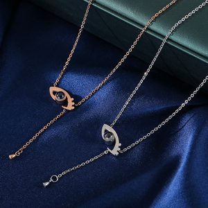 Collar de Cadena de Clavícula de Acero de Titanio Personalizable con Borlas, Colgante Romántico de Moda para Enamorados '<span class=keywords><strong>Mis</strong></span> <span class=keywords><strong>Ojos</strong></span> Solo Vienen a Buscar a Ti' - Product Image 3