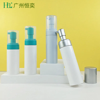 Bouteille en plastique PET pour mousse, vide, ronde, 100 ml/120 ml/150 ml/200 ml/250 ml, pour nettoyant visage, avec pompe à pression pour mousse