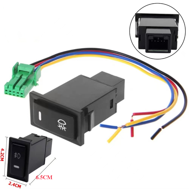 Car DC 12V Panel Mounting Red Lamp 4 Wired Fog Light Switch for Toyota Camry