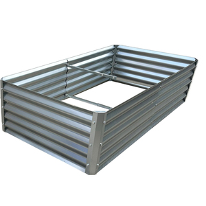 Jardinera elevada galvanizada multiusos, resistente a la intemperie, personalizada en negro y plateado, para plantar flores, hierbas, frutas y verduras. - Product Image 2