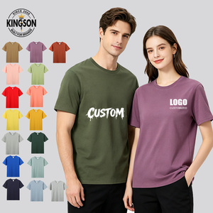 Camiseta Blanca al por Mayor, 210g, 40s, Doble Capa, 100% Algodón, Manga Corta, Cuello Redondo, Tops de Verano para Hombre, <span class=keywords><strong>Mujer</strong></span>, Unisex, Uniforme, Personalizable - Product Image 1